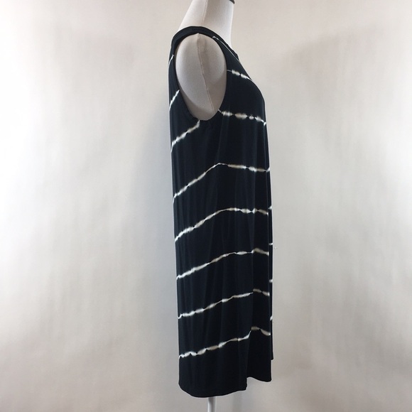 TXS By Thread Supply Vintage Black White Striped Shift Tank‎ Dress Womens Large - Picture 2 of 9